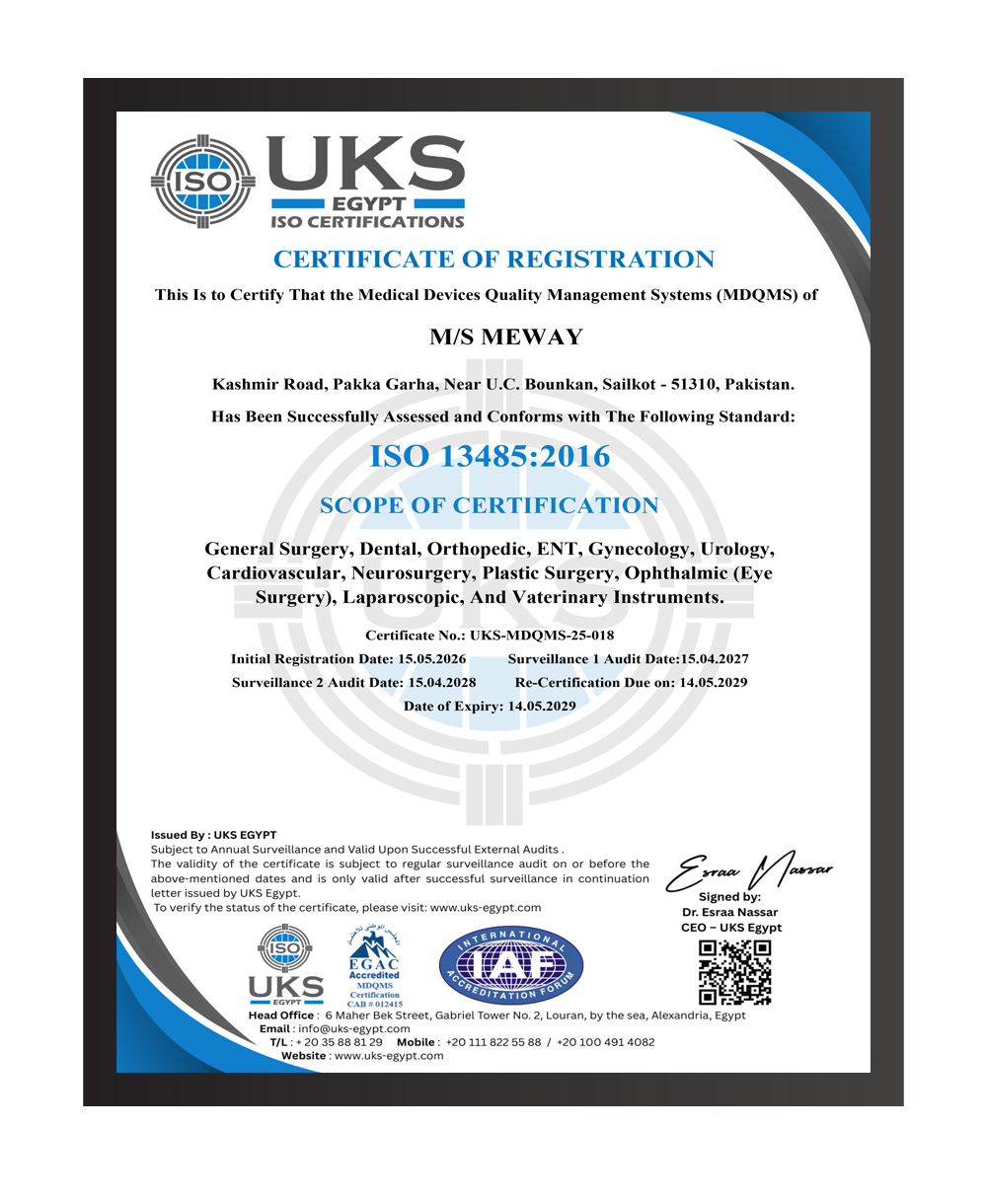Meway Certificate